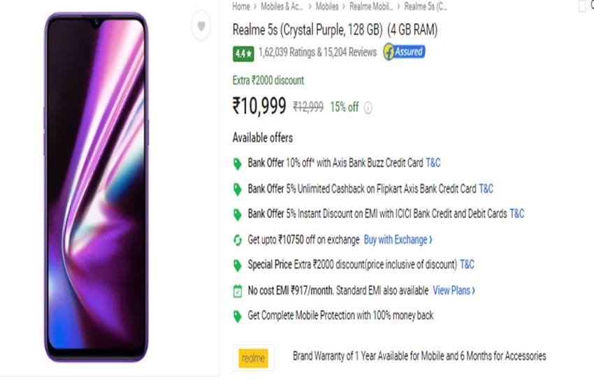 Realme 5s Price in India
