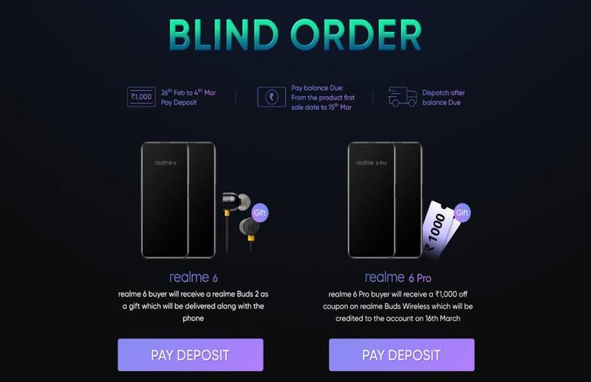 Realme 6 Series Blind Order