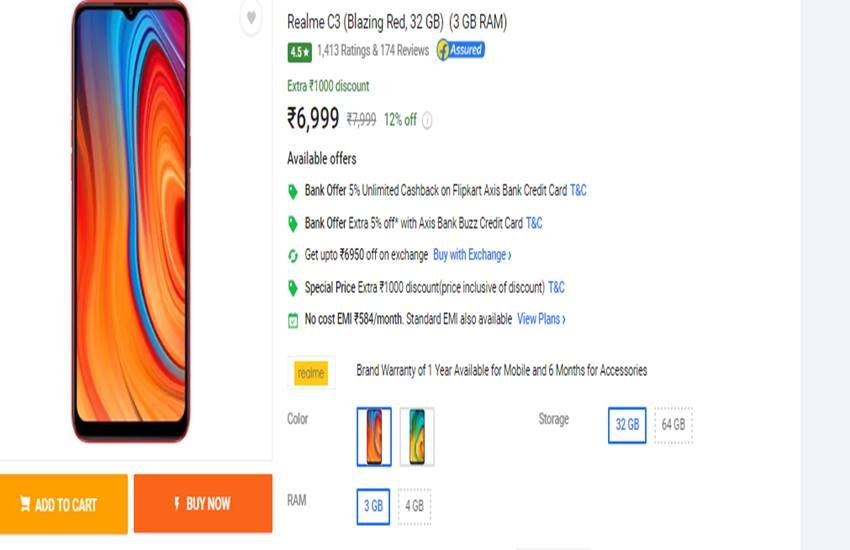 Realme C3 Flipkart Sale