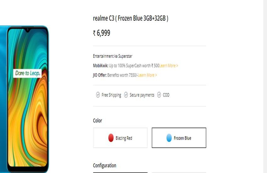 Realme C3 Flipkart Sale