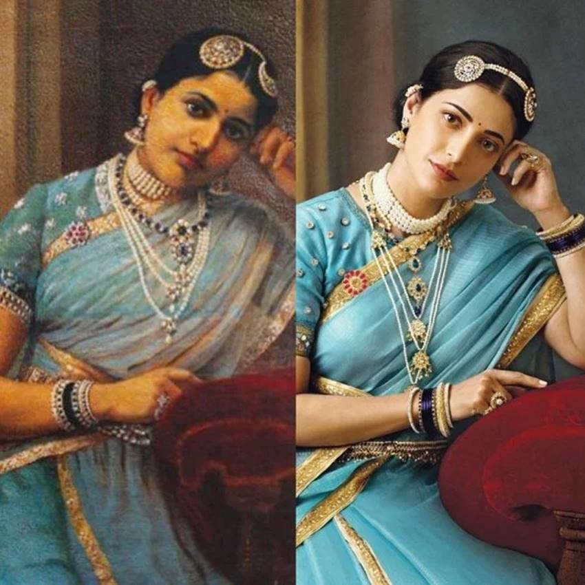 samantha akkineni, shruti haasan, aishwarya rajessh, ramya krishnan, ravi varma painting, naam, g venketram photographer, g ventetram calendar, calender 2020, suhasini maniratnam