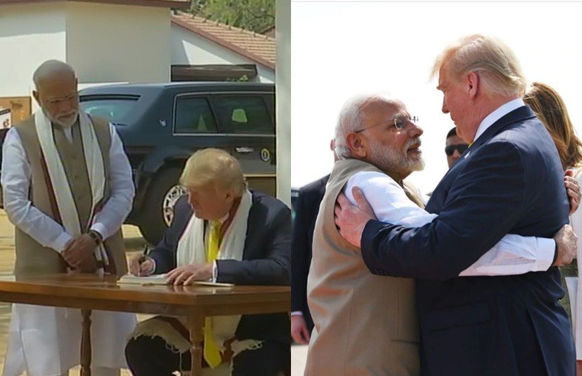 Donald Trump India Visit: अमेरिका के राषट्रपति डोनल्ड ट्रंप सोमवार को भारत पहुंचे। यहां अहमदाबाद में उनका भव्य स्वागत हुआ। स्वयं प्रधानमंत्री नरेंद्र मोदी ने एयरपोर्ट जाकर इंडिया में उनका वेलकम किया। एयरपोर्ट पर शानदार स्वागत के बाद डोनल्ड ट्रंप अहमदाबाद के साबरमती आश्रम पहुंचे। आश्रम से निकलने से पहले ट्रंप ने विजिटर्स बुक में प्रधानमंत्री नरेंद्र मोदी के लिए संदेश लिखा। आमतौर पर जो भी यहां जाता है विजिटर्स बुक में महात्मा गांधी के लिए जरूर लिखता है।