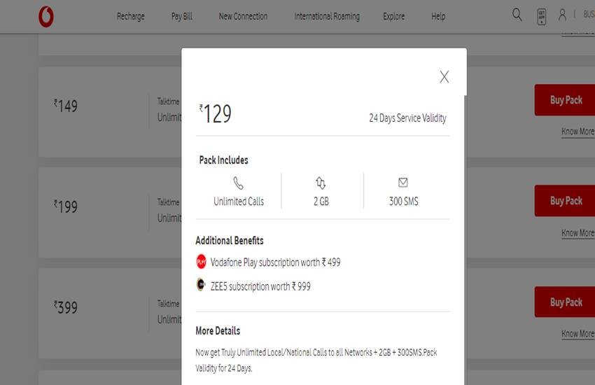 Vodafone Recharge Plans