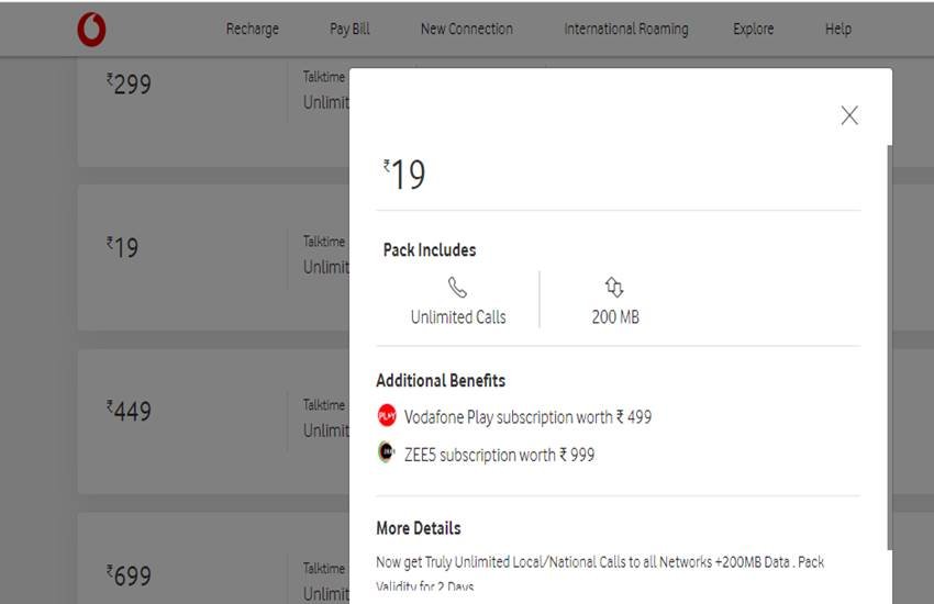 Vodafone Recharge Plans