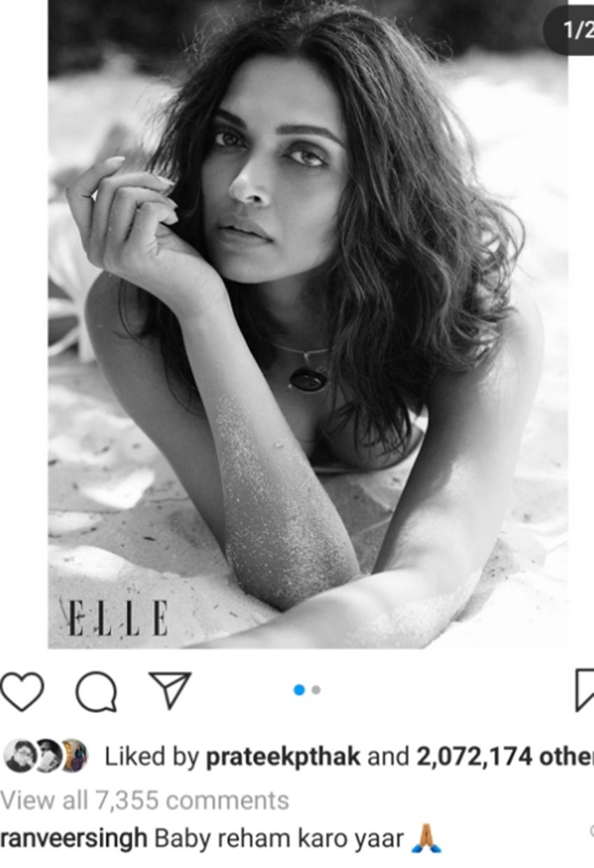 Deepika Padukone, Actress Deepika Padukone, Ranveer Singh, Deepika Padukone Pictures Deepika Padukone Hot Pictures, Ranveer Singh Reaction on Deepika Hot Pictures, Deepika Padukone Hot Photoshoot, Deepika Padukone Shared Quirky and Bold Pictures, Deepika Padukone Husband Ranveer Singh, Ranveer Reacts on Deepika Post, entertainment news, bollywood news, television news, entertainment news