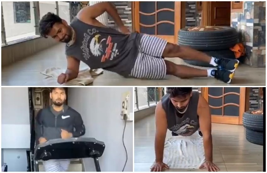 भारतीय क्रिकेट कंट्रोल बोर्ड ने ऋषभ पंत के इंडोर वर्कआउट करते हुए वीडियो को अपने ट्विटर अकाउंट पर पोस्ट किया। (सोर्स- बीसीसीआई)