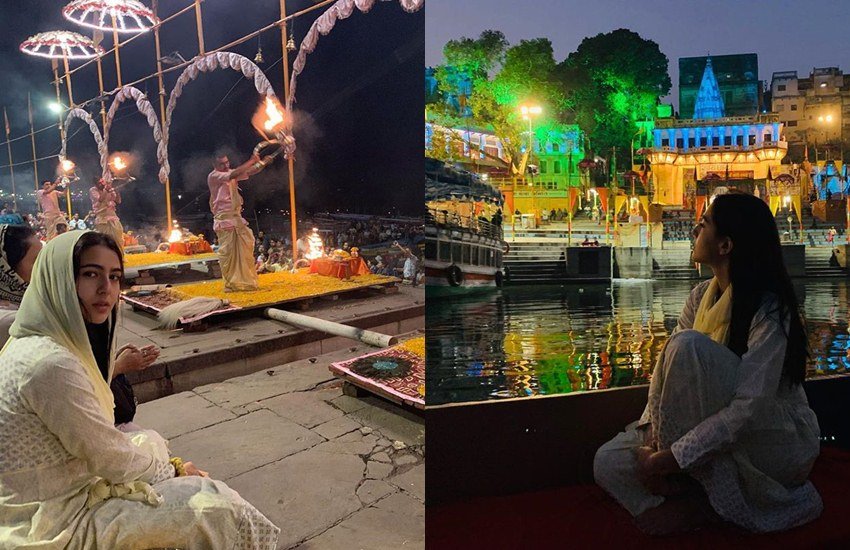 सैफ अली खान और अमृता सिंह की बेटी सारा अली खान (Sara Ali Khan) आज बॉलीवुड में बड़ा नाम बन चुकी हैं। सिर्फ तीन फिल्में रिलीज हुई हैं बावजूद इसके सारा की फैन फॉलोइंग तगड़ी बन गई है। उनके चाहने वाले लाखों की संख्या में हैं। सोशल मीडिया में भी सारा को बड़ी तादाद में लोग फॉलो करते हैं। सारा भी अपने सोशल मीडिया फैंस के साथ अपनी तस्वीरें और वीडियोज शेयर करती रहती हैं। हाल ही में सारा ने वाराणसी की अपनी कुछ तस्वीरें पोस्ट की हैं जो उनके फैंस को खूब पसंद आ रही है।