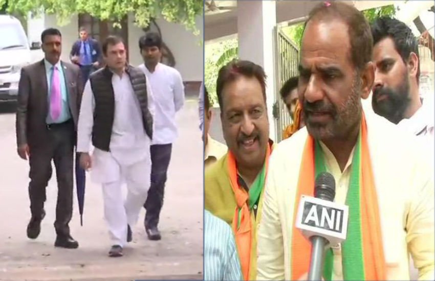 राहुल गांधी के दौरे पर दिल्ली से भाजपा सांसद रमेश बिधूड़ी (दाएं) ने निशाना साधा। 