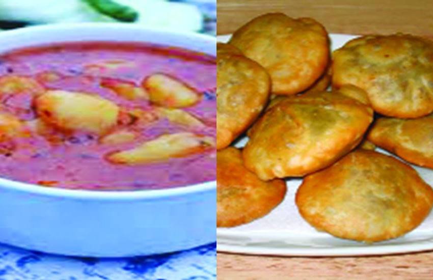 जनसत्ता रविवारी विशेष दाना-पानी -अचारी आलू रसेदार और मेथी प्याज की कचौड़ी।