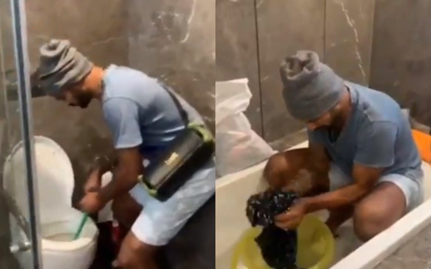 क्रिकेटर शिखर धवन ने एक फनी वीडिय़ो अपने सोशल मीडिया अकाउंट से शेयर किया था जिसमें वह कपड़ें धोने से लेकर टॉयलेट साफ करने तक का काम कर रहे हैं।