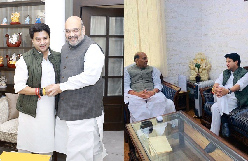 ज्योतिरादित्य सिंधिया (Jyotiraditya Scindia) ने कांग्रेस पार्टी से इस्तीफा देने के बाद बीजेपी का दामन थाम लिया है। बुधवार को दिल्ली में बीजेपी की सदस्यता ग्रहण करने के बाद उन्होंने पार्टी के वरिष्ठ नेताओं से मुलाकात की। अमित शाह और राजनाथ सिंह से वह उनके घर पर जाकर मिले। इसके बाद गुरुवार को वह बीजेपी में शामिल होने के बाद पहली बार गृह राज्य मध्य प्रदेश पहुंचे।