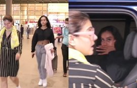 Corona Virus, Kajol, Nyasa, Kajol With Daughter Nyasa, Kajol Trolled For Noy Wearing Mask, Kajol Full Tashan at Airport, No Mask On Face, cORONA VIRUS, COVID 19, Airport Actress kAJOL, ENTERTAINMENT NEWS, BOLLYWOOD NEWS, TELEVISION NEWS