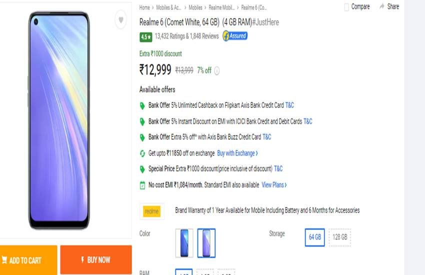 Realme 6 Price in India