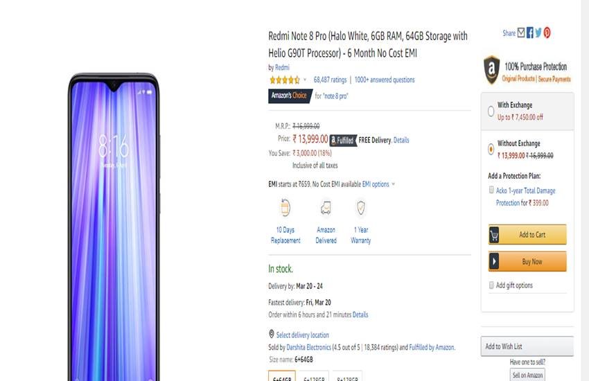 Redmi Note 8 Pro Price in India