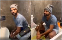 VIDEO: बीवी के सामने भीगी बिल्ली बना टीम इंडिया का ‘गब्बर’; धोने पड़े कपड़े, साफ किया बाथरूम
