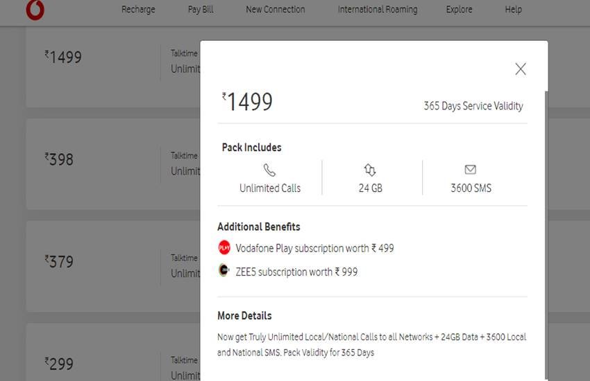 Vodafone Recharge Plans