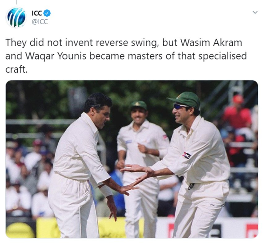 वहीं आईसीसी के मुताबिक रिवर्स स्विंग की ईजाद तो किसी औऱ ने की थी लेकिन पाक्स्तान के वकार यूनुस औऱ वसीम अकरम से बेहतर इसमें कोई दूसरा नहीं है।