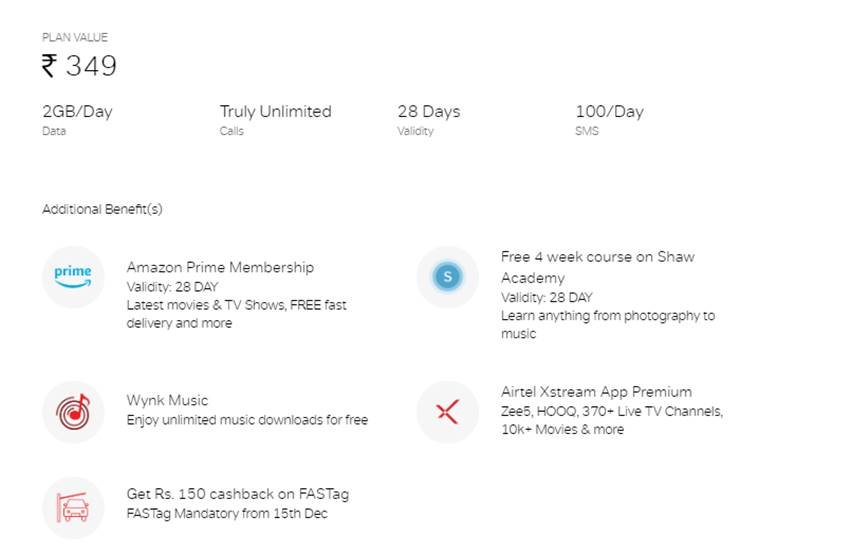 Airtel Recharge Plan List 2020: