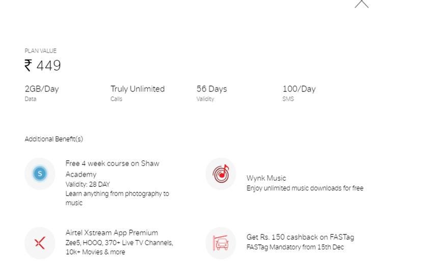 Airtel Recharge Plan List 2020: