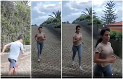 VIDEO: क्रिस्टियानो रोनाल्डो का लॉकडाउन में भी फिटनेस बनाए रखने पर जोर, ब्यूटीफुट ट्रेनर संग लगाई रेस