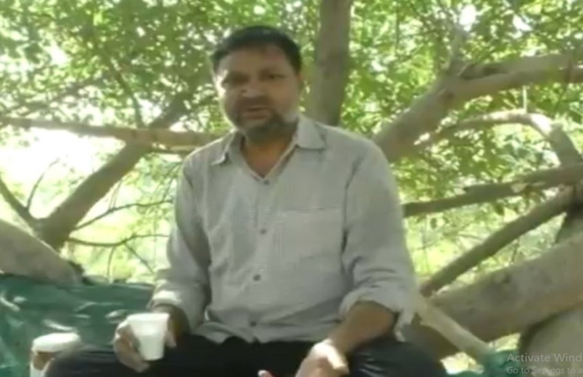 वकील मुकुल त्यागी ने बेटे की मदद से पेड़ पर रहने के लिए ट्री हाउस नुमा आशियाना बनाया है। (फोटो- बीबीसी वीडियो) वकील मुकुल त्यागी ने बेटे की मदद से पेड़ पर रहने के लिए ट्री हाउस नुमा आशियाना बनाया है। (फोटो- बीबीसी वीडियो)
