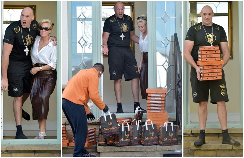 Tyson and Paris Fury wait doorstep