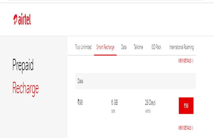 Airtel Recharge Plan List 2020