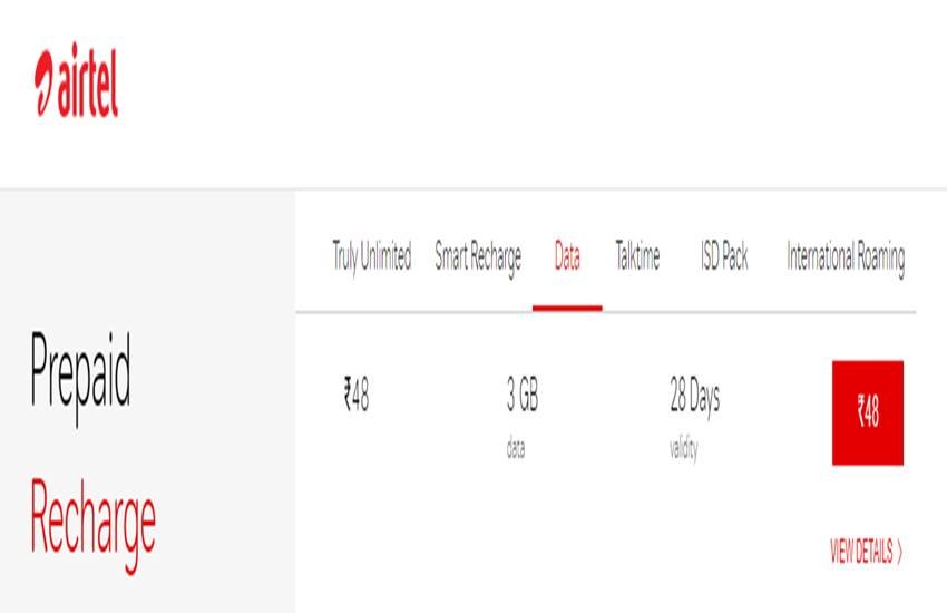 Airtel Recharge Plan List 2020:
