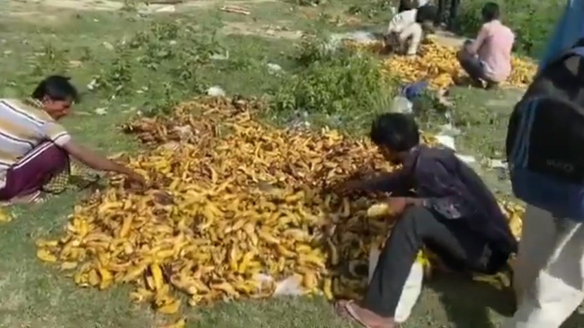 कुछ तस्वीरें ऐसी भी सामने आईं जिनमें गरीब प्रवासी मजदूर फेंके गए सड़े हुए केलों से अपनी भूख मिटाने को मजबूर दिखे। इन तस्वीरों पर लोगों ने लिखा कि दिल्ली में केजरीवाल सरकार कह रही है कि हम रोज 10 लाख लोगों को खाना खिला रहे हैं..तो फिर ये कौन लोग हैं जो इस हाल में हैं।