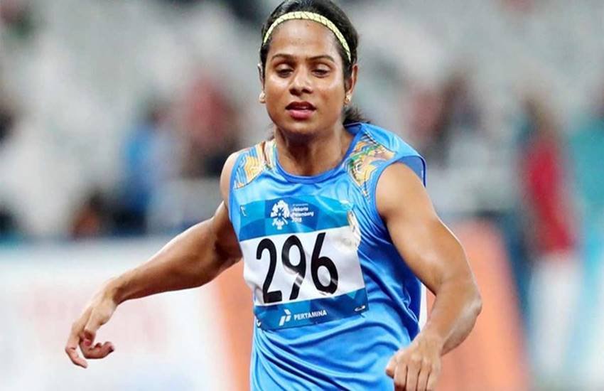 एशियाई खेलों की दोहरी रजत पदक विजेता भारत की शीर्ष फर्राटा धाविका दुती चंद 