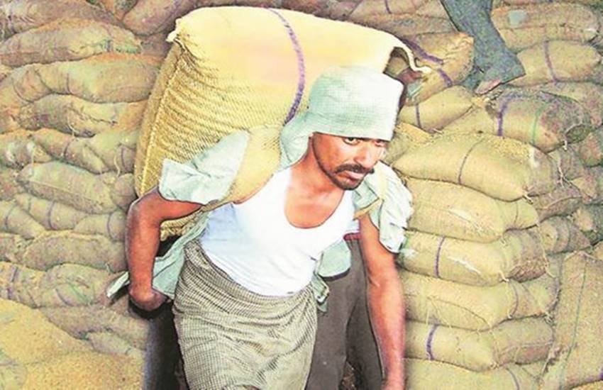 देश में खाद्यान्न की उपलब्धता और उसका वितरण।