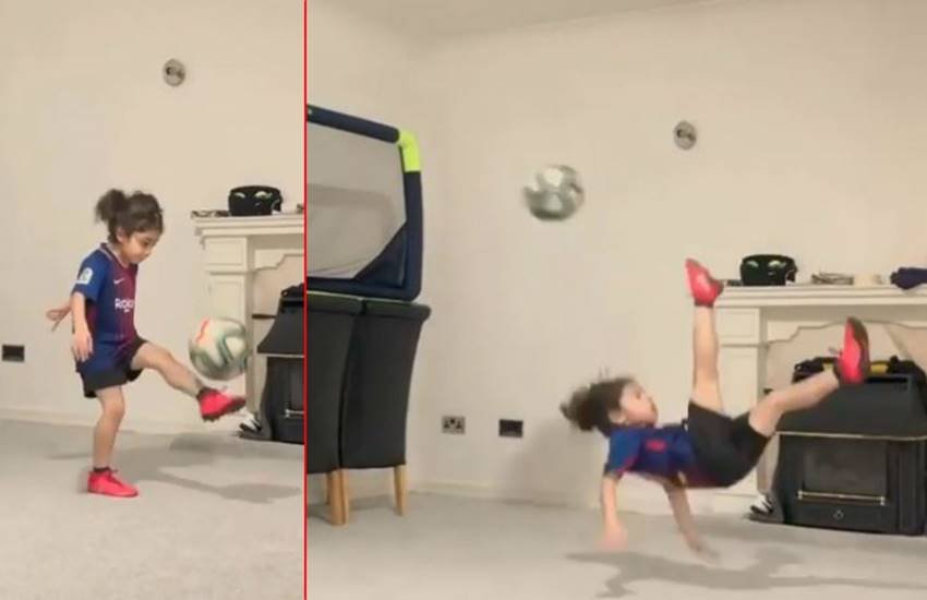 फुटबॉल क्लब बार्सिलोना ने इस वीडियो को इंस्टाग्राम पर शेयर किया है। (सोर्स -सोशल मीडिया) फुटबॉल क्लब बार्सिलोना ने इस वीडियो को इंस्टाग्राम पर शेयर किया है। (सोर्स -सोशल मीडिया)