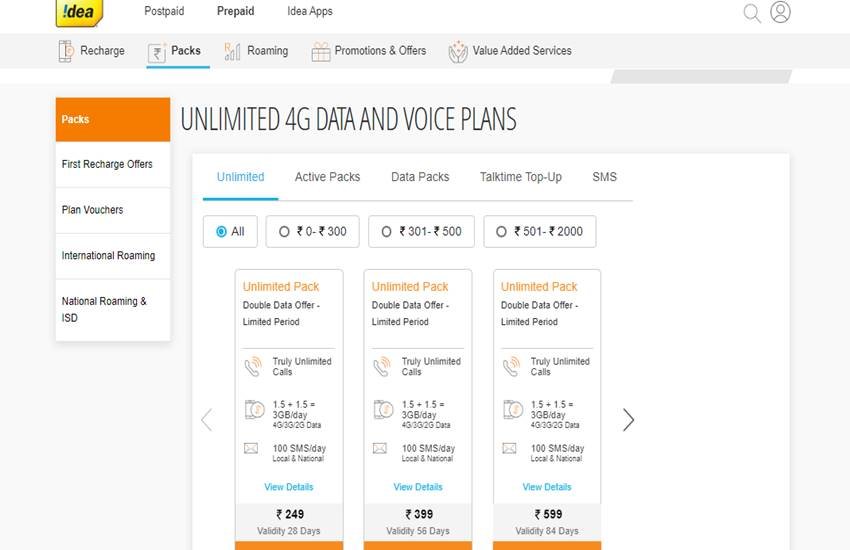 Vodafone Idea Double Data Offer
