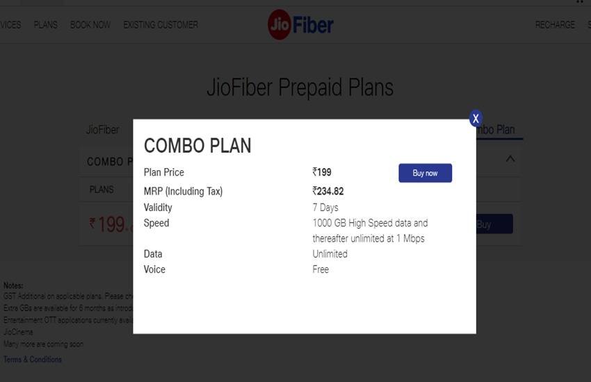 Reliance Jio Fiber Combo Plan
