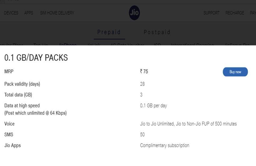 Reliance Jio Phone Plans