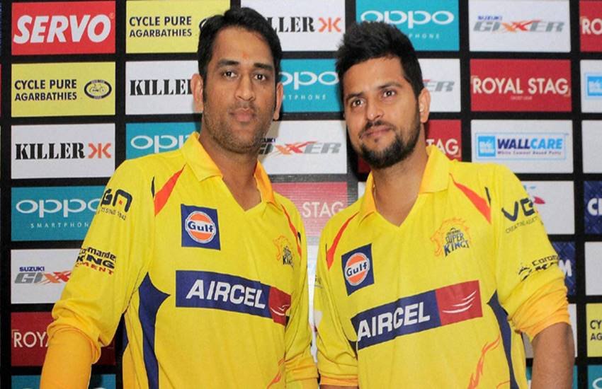 महेंद्र सिंह संग सुरेश रैना 