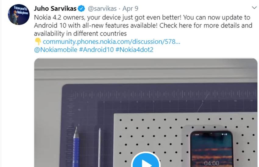 Nokia 4.2 Android 10 update