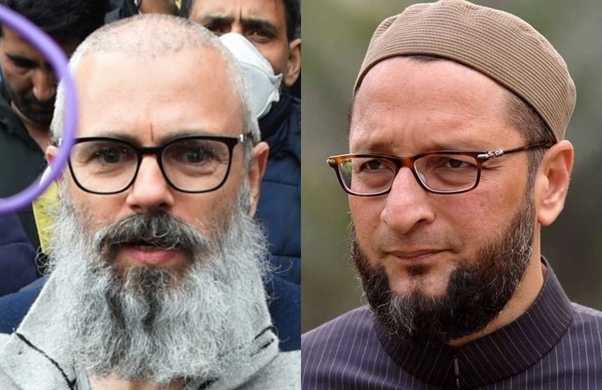 नेशनल कांफ्रेंस के उमर अब्दुल्ला और हैदराबाद से सांसद असदुद्दीन ओवैसी। 