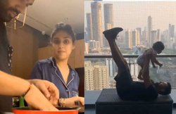 लॉकडाउन: रोहित शर्मा बेटी के साथ कर रहे वर्कआउट, खाना बनाने के साथ कपड़े भी करते हैं साफ; देखें VIDEO