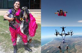 Sheetal Mahajan,PM Modi,PM Modi Birthday, saree challenge, jansatta online,Skydiver,PadmaShri awardee, Skydived over North Pole, shital mahajan rane,pataya thialand,shital mahajan,Shital mahajan world records, shital mahajan saree challenge, saree challenge accpted by shital mahan, saree challenge parajumping, shital mahajan thril