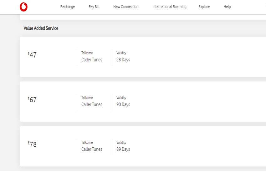 Vodafone Caller Tune Plans