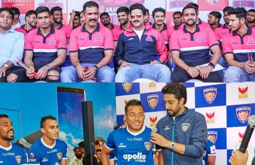 अभिषेक बच्चन की खेलों में खूब दिलचस्पी है। उन्होंने दो-दो टीमें खरीद रखी हैं। प्रो कबड्डी लीग की उनकी टीम की नाम है जयपुर पिंक पैंथर्स। वहीं आईएसएल में उनकी टीम है Chennaiyin FC.