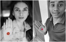 हिमा दास ने भी लिया यूनिसेफ का चैलेंज, दीया मिर्जा, डायना पेंटी, अदिति राव हैदरी की तरह बनाया हाथ पर रेड डॉट