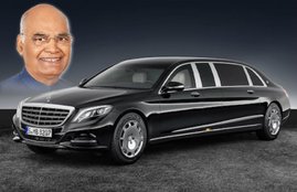 President Ramnath Kovind's Car, Indian President Official Car, President Ramnath Kovind mercedes benz car, ramanath kovind new car, Mercedes-Maybach S600 Pullman Guard Limo, indian president car security, indian president car features