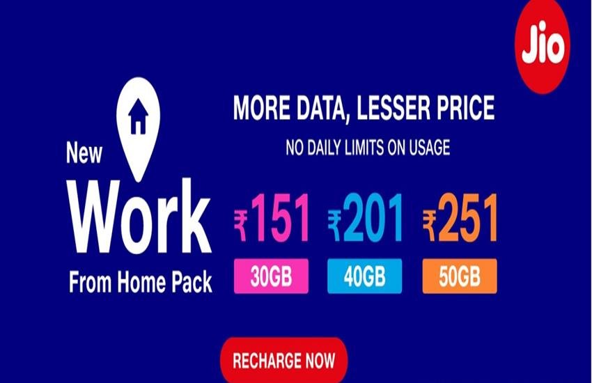 Reliance Jio Work From Home Plans