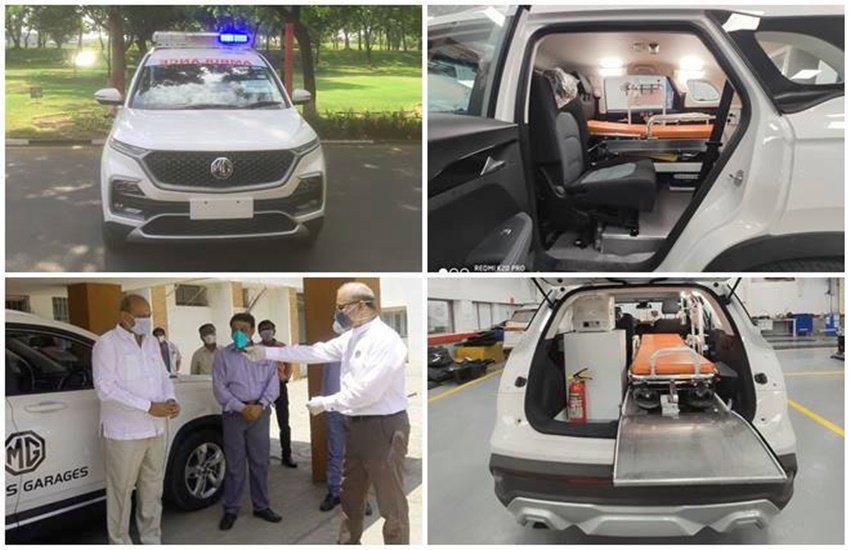 Mg Motors India retrofitted Hector SUV as an ambulance, Mg Motors India retrofitted Hector SUV as an ambulance to fight covid-19, MG Motors india helps during the coronavirus