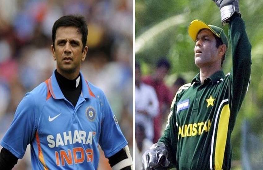 भारत के पूर्व कप्तान राहुल द्रविड़ और पाकिस्तान के पूर्व कप्तान राशिद लतीफ। (सोर्स - सोशल मीडिया)