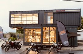 Royal Enfield Movable Dealership, Royal Enfield Movable Showroom in Thailand, Royal Enfield Showroom in Thaniland, Royal Enfield New Dealership, Royal Enfield Classic 350, Royal Enfield Bullet 350