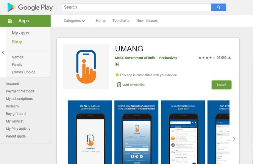 Screenshot Play Store