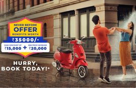 Vespa Dicount Offer, Vespa BS4 Model Discount, Vespa Notte 125, Vespa Urban Clap Discount offer, Vespa VXL 150 Price, Vespa Scooter Discount offer
